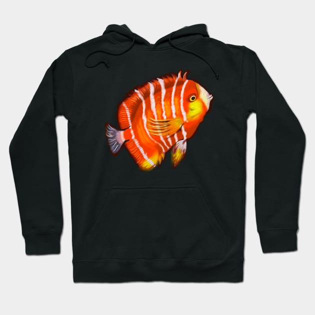 Best fishing gifts for fish lovers 2023 Fishy, bright neon orange tropical fish Hoodie by Artonmytee